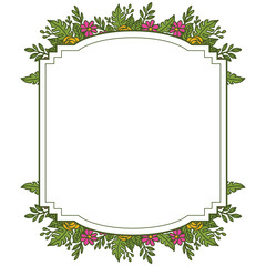 Vector illustration colorful wreath frame for invitation card hand drawn