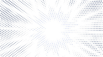 Halftone gradient explosion pattern. Abstract halftone vector dots background. Fireworks dots pattern. Pop Art, Comic small dots. Star rays halftone poster. Shine, sun rays. Light gray, sunrise rays