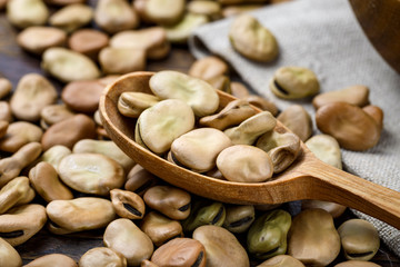beans on a wooden table