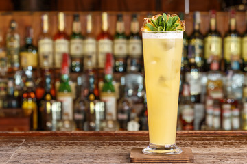 Summer refreshing cocktail with ice