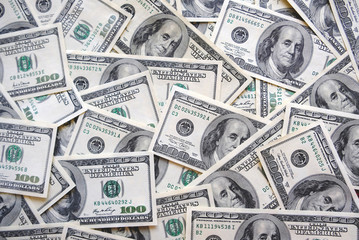 American hundred dollar bills background