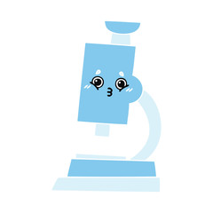 flat color retro cartoon microscope