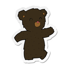 sticker of a cartoon black bear