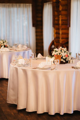 Banquet hall for weddings with decorative elements