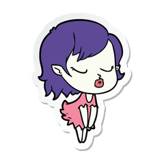 sticker of a cute cartoon vampire girl