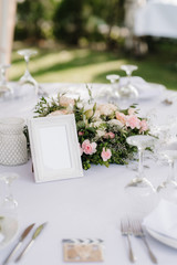 Banquet hall for weddings with decorative elements
