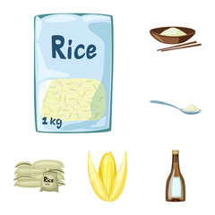 Vector design of food and organic logo. Set of food and agricultural vector icon for stock.