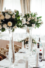 Banquet hall for weddings with decorative elements