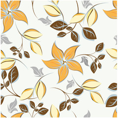 Vector abstract background flowers seamless pattern