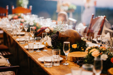 Banquet hall for weddings with decorative elements