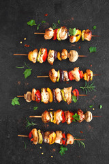 Chicken and vegetable skewers