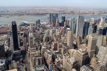 Fototapeta na wymiar Downtown New York aerial view