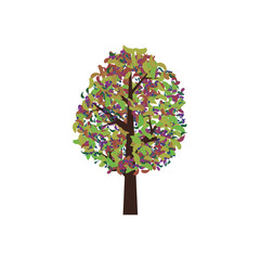colorful abstract tree illustration vector drawing