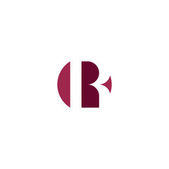 dark red r icon vector logotype element