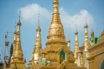 Fototapeta premium Shwedagon Pagoda Buddhist Temple in Yangon, Myanmar