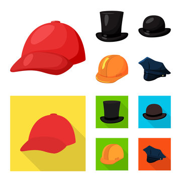 Vector design of clothing and cap icon. Collection of clothing and beret stock vector illustration.