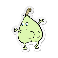sticker of a a nice pear cartoon