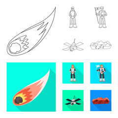 Vector design of astronomy and technology  logo. Collection of astronomy and sky stock vector illustration.