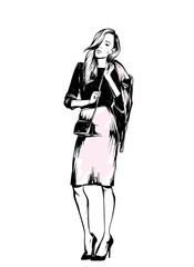 Stylish appearance. Clothes and accessories. Vector illustration for a postcard or a poster. Fashion and style, vintage and retro.