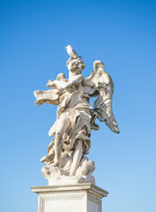 Fototapeta na wymiar Angel sculpture in Rome, Italy, Famous Italy landmarks