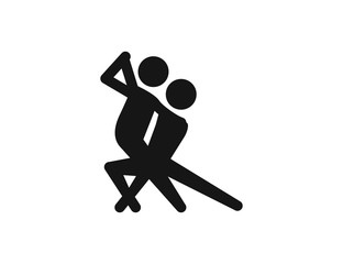 Tango. Couple dancing tango web icon isolated on white background. EPS 10 top view.