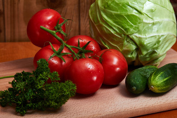 Salad with vegetables - healthy food and a large amount of vitamins for the human body.