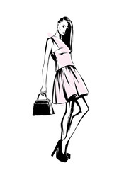 Stylish appearance. Clothes and accessories. Vector illustration for a postcard or a poster. Fashion and style, vintage and retro.