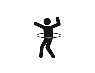 Hula hoop. Hula hoop exercises glyph icon vector on white background.  Flat vector hula hoop exercises icon symbol sign from modern gym and fitness collection for mobile concept and web apps design.