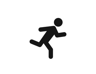 Running icon, running man vector web icon isolated on white background, EPS 10, top view