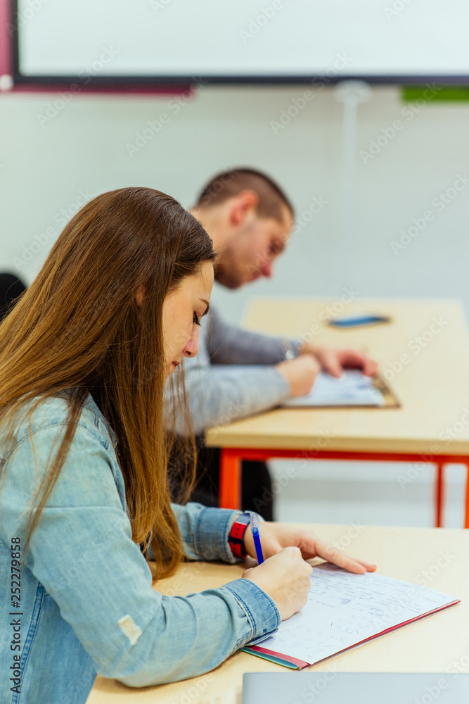 Wall mural Students during school exam