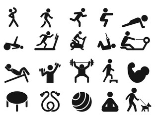 Sports icons and sports symbols. Fitness and Sport vector icons for web and mobile