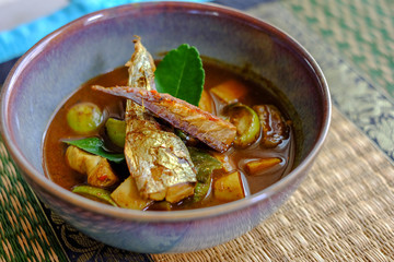  fish organs sour soup beautilful decorate on mat