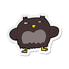 sticker of a cartoon suspicious owl