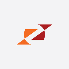 z logo letter geometric icon vector red orange symbol