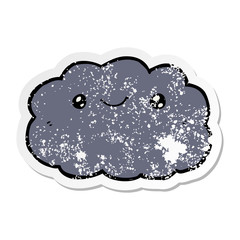 distressed sticker of a cartoon cloud