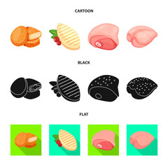 Vector illustration of product and poultry symbol. Set of product and agriculture    stock vector illustration.