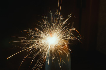 sparkler on black background
