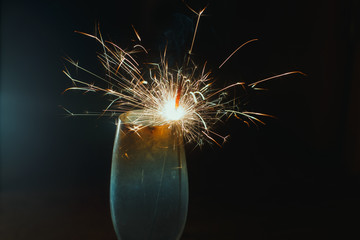 sparkler on black background