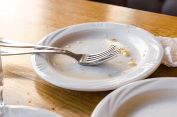 dirty plates after eating