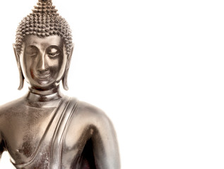 Black Buddha on white background