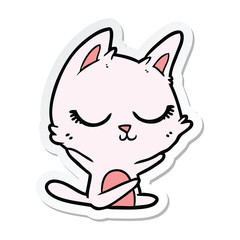 Fototapeta premium sticker of a calm cartoon cat