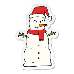 sticker of a cartoon snowman