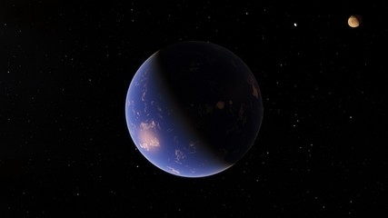 Exoplanet 3D illustration Second Earth (Elements of this image furnished by NASA)