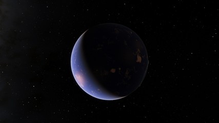 Exoplanet 3D illustration Second Earth (Elements of this image furnished by NASA)