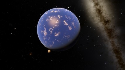 Exoplanet 3D illustration Second Earth (Elements of this image furnished by NASA)