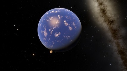 Exoplanet 3D illustration Second Earth (Elements of this image furnished by NASA)
