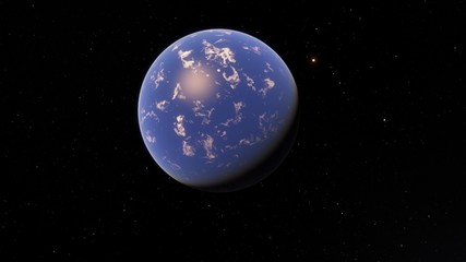 Exoplanet 3D illustration Second Earth (Elements of this image furnished by NASA)