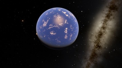 Exoplanet 3D illustration Second Earth (Elements of this image furnished by NASA)