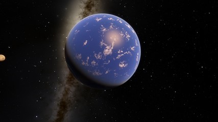 Fototapeta na wymiar Exoplanet 3D illustration Second Earth (Elements of this image furnished by NASA)