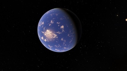 Exoplanet 3D illustration Second Earth (Elements of this image furnished by NASA)